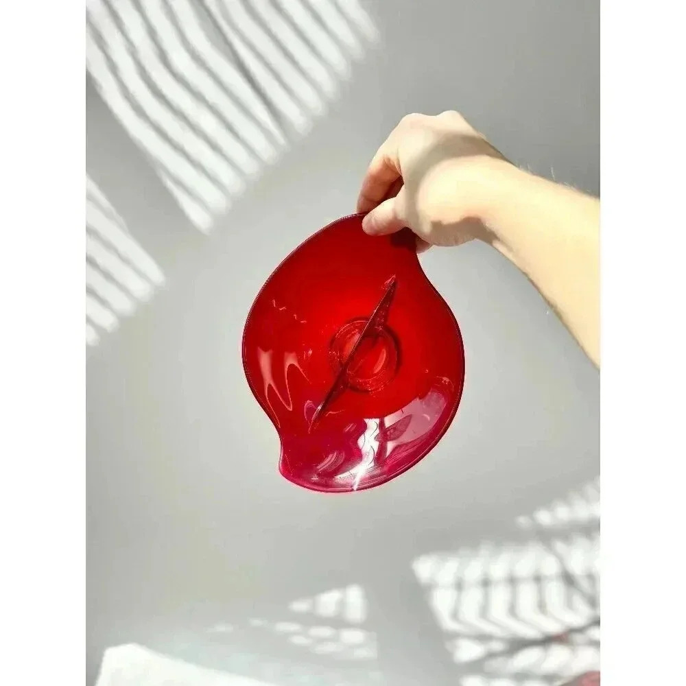 MCM Epic Viking Glass Co. Divided Ruby Red Dish